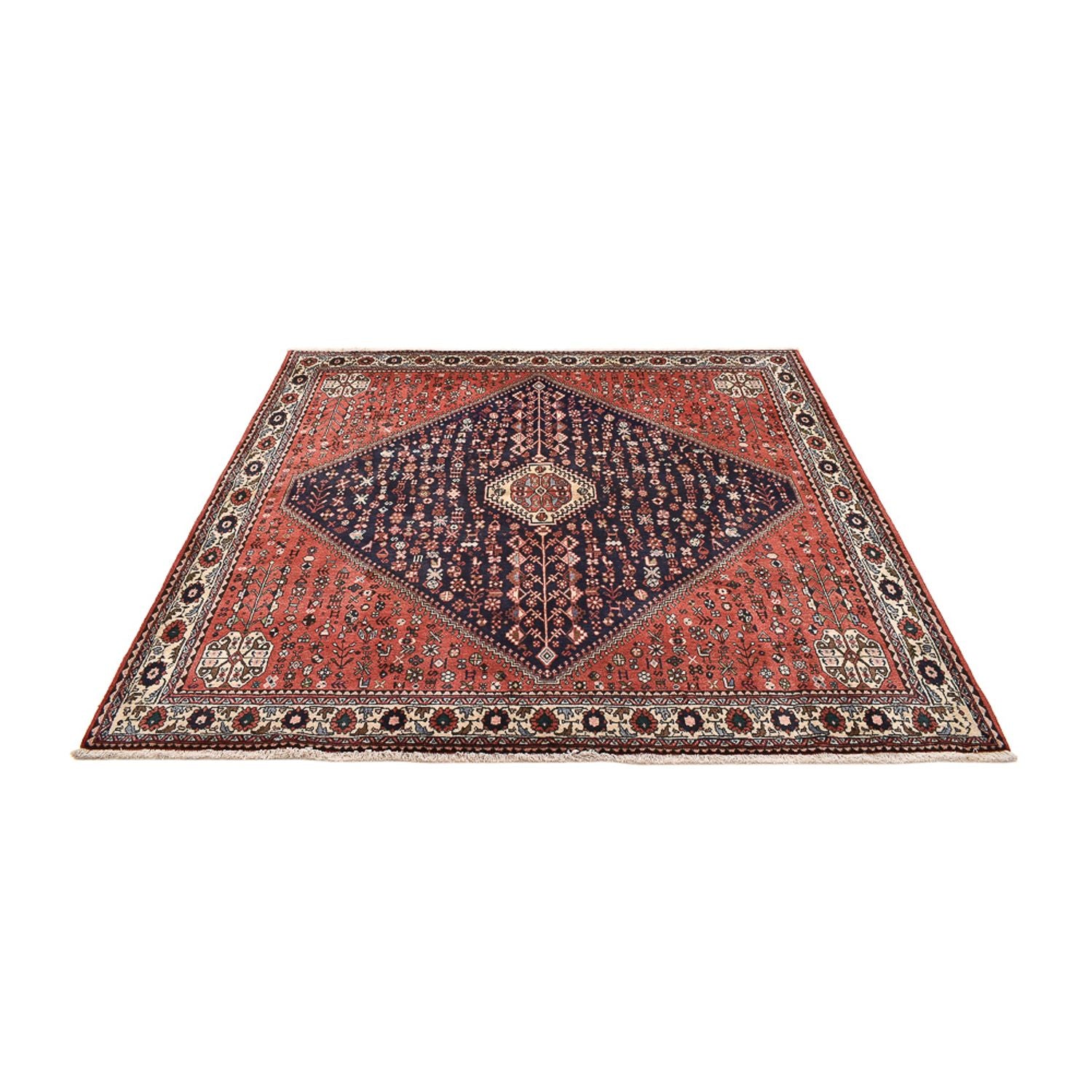 Tapis persan - Nomadic carré  - 203 x 196 cm - rouge clair