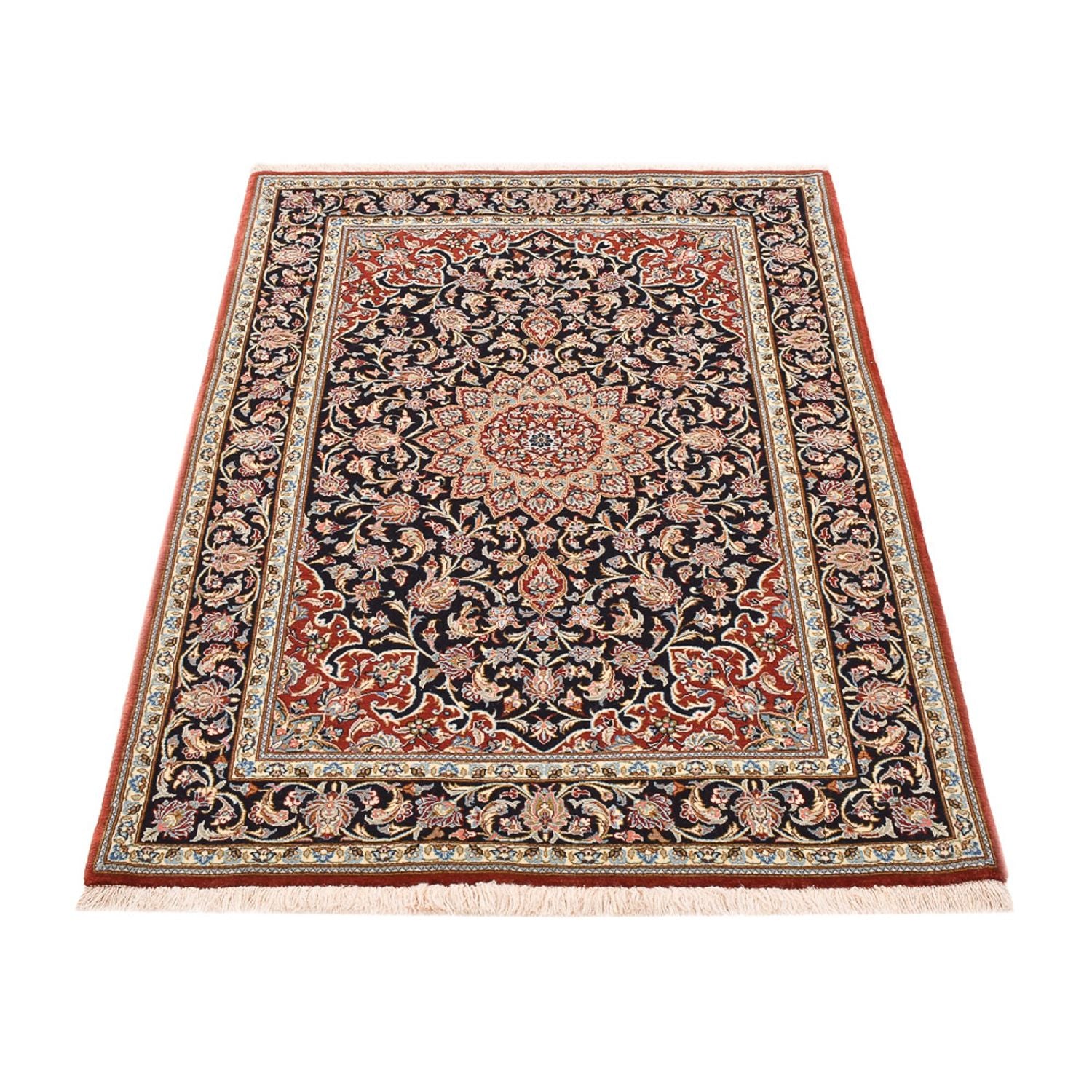 Tapis persan - Isfahan - Premium - 158 x 103 cm - bleu foncé