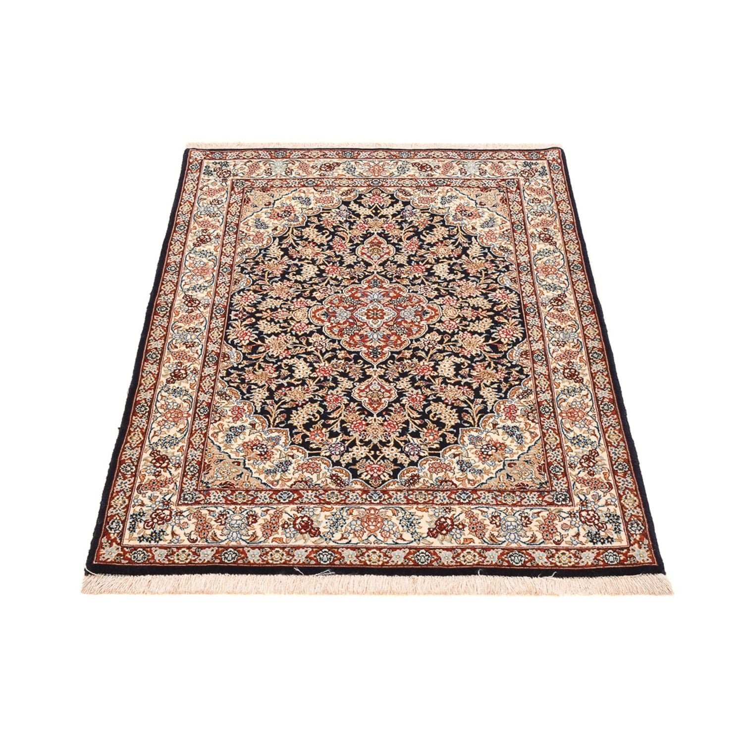 Tapis persan - Isfahan - Premium - 148 x 101 cm - bleu foncé