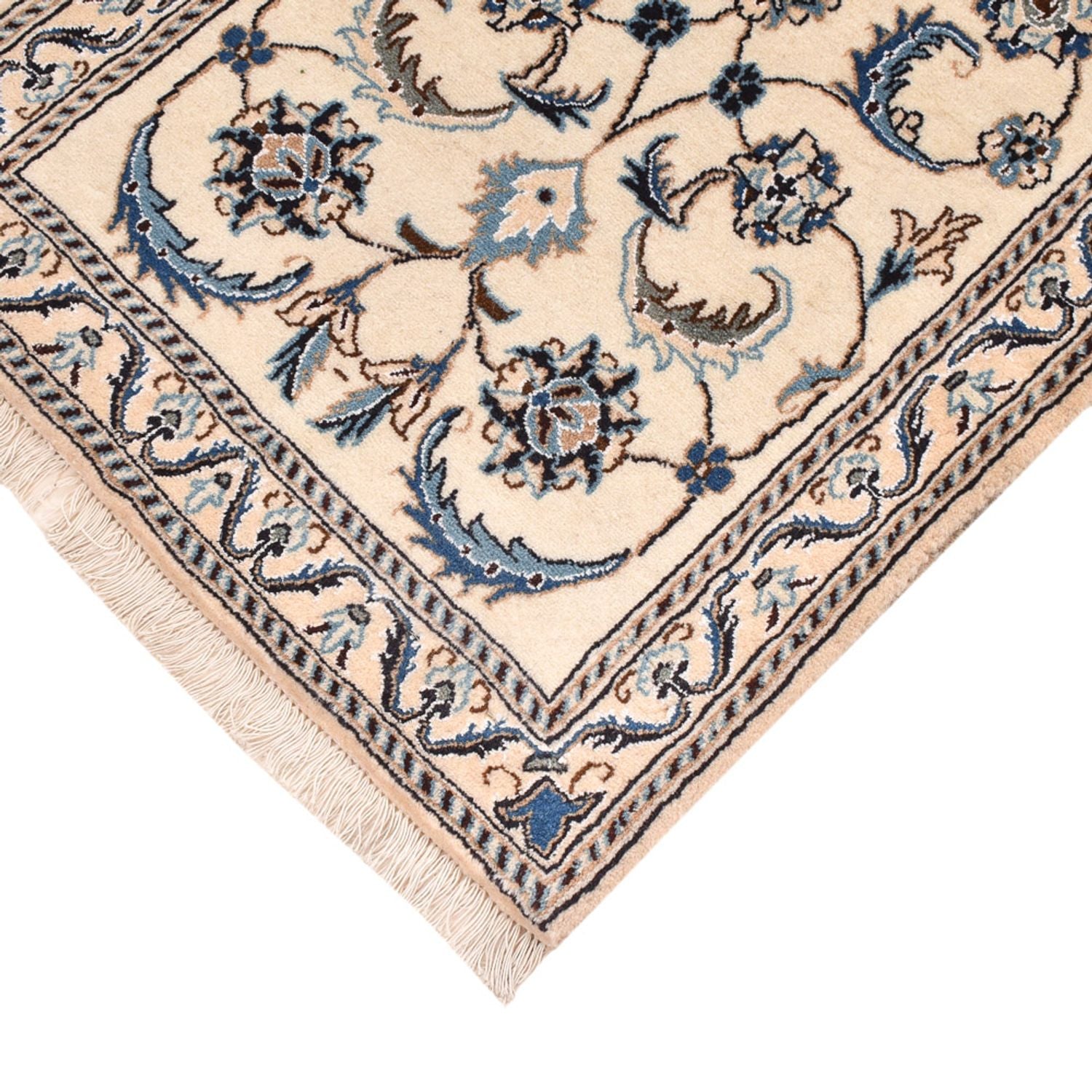 Tapis de couloir Tapis persan - Nain - Royal - 202 x 60 cm - crème