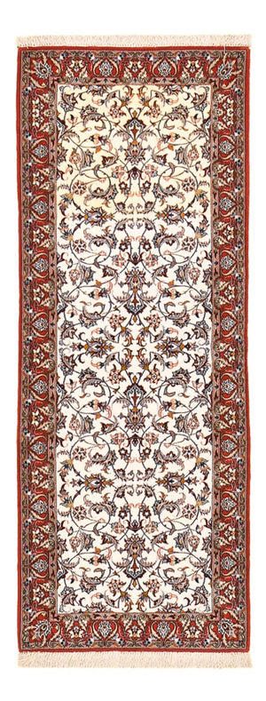 Tapis de couloir Tapis persan - Isfahan - Premium - 190 x 70 cm - beige foncé