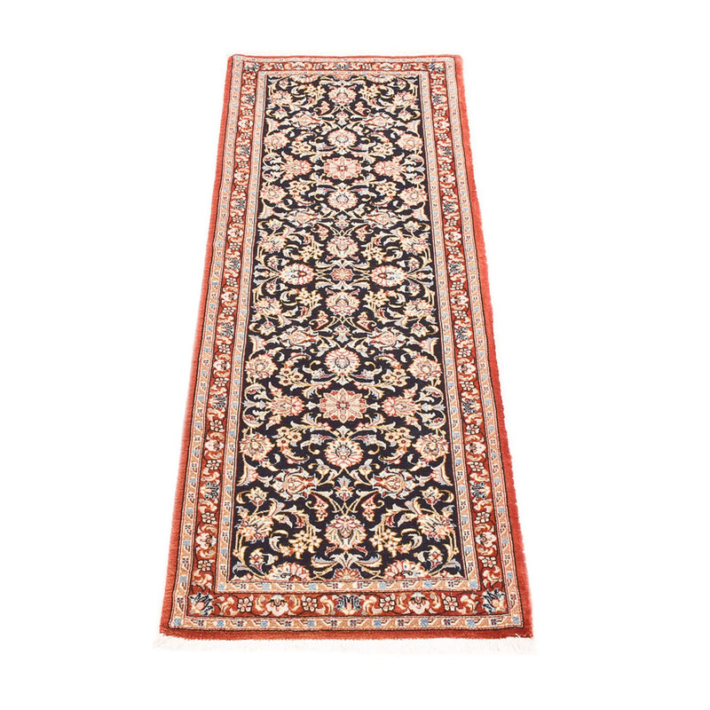 Tapis de couloir Tapis persan - Ghom - Royal - 155 x 55 cm - bleu foncé