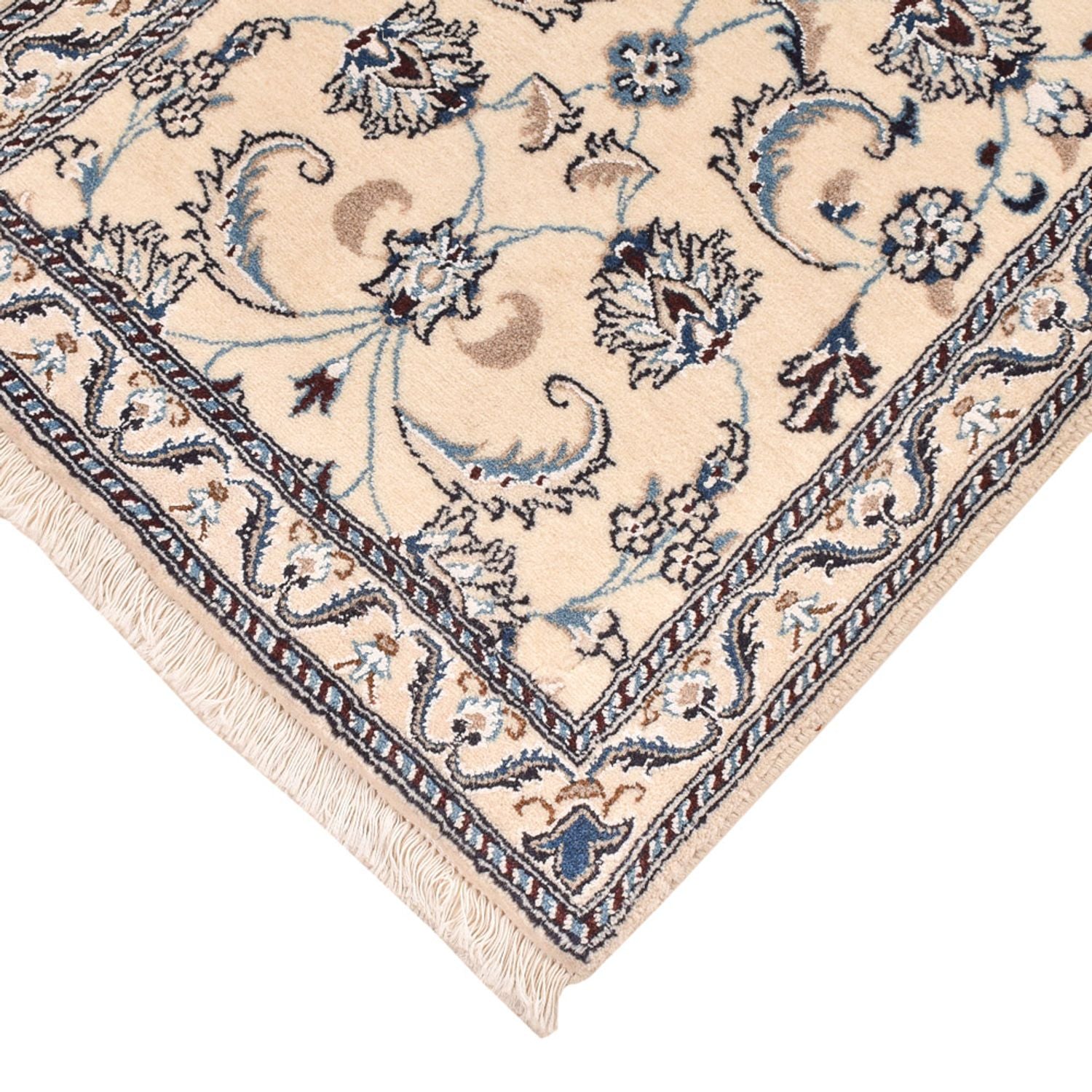 Tapis de couloir Tapis persan - Nain - Royal - 195 x 60 cm - crème