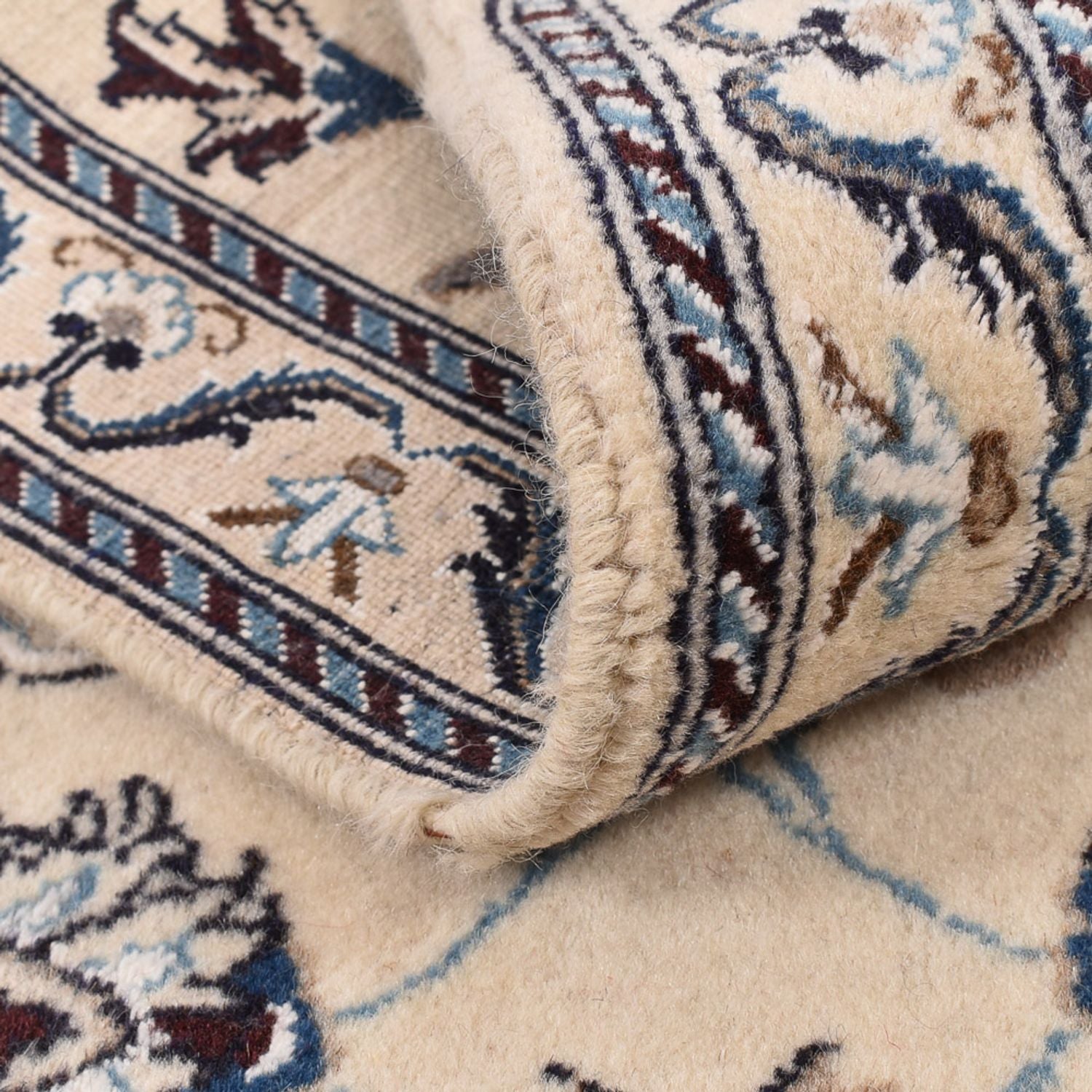 Tapis de couloir Tapis persan - Nain - Royal - 195 x 60 cm - crème