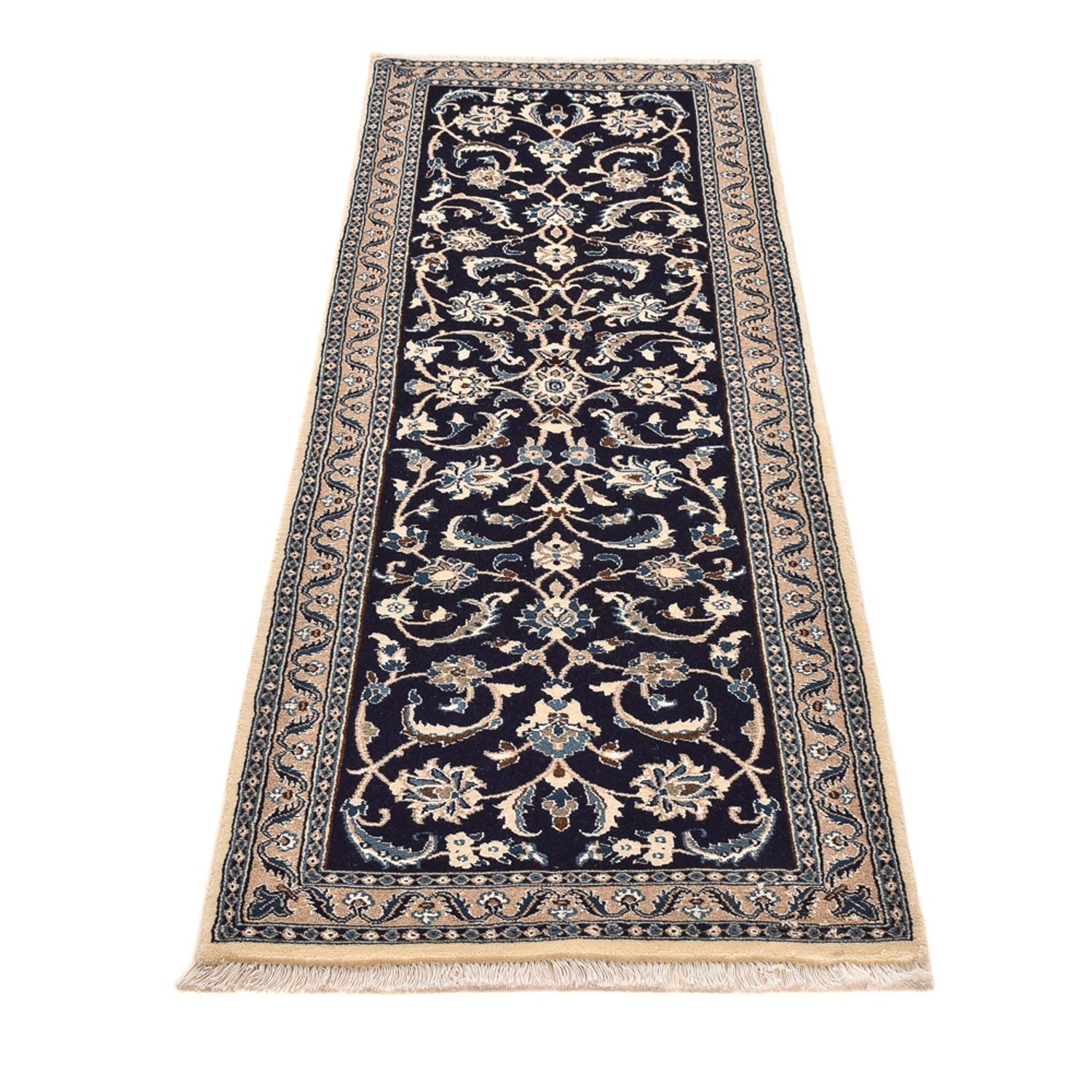 Läufer Perser - Nain - Royal - 196 x 66 cm - dunkelblau