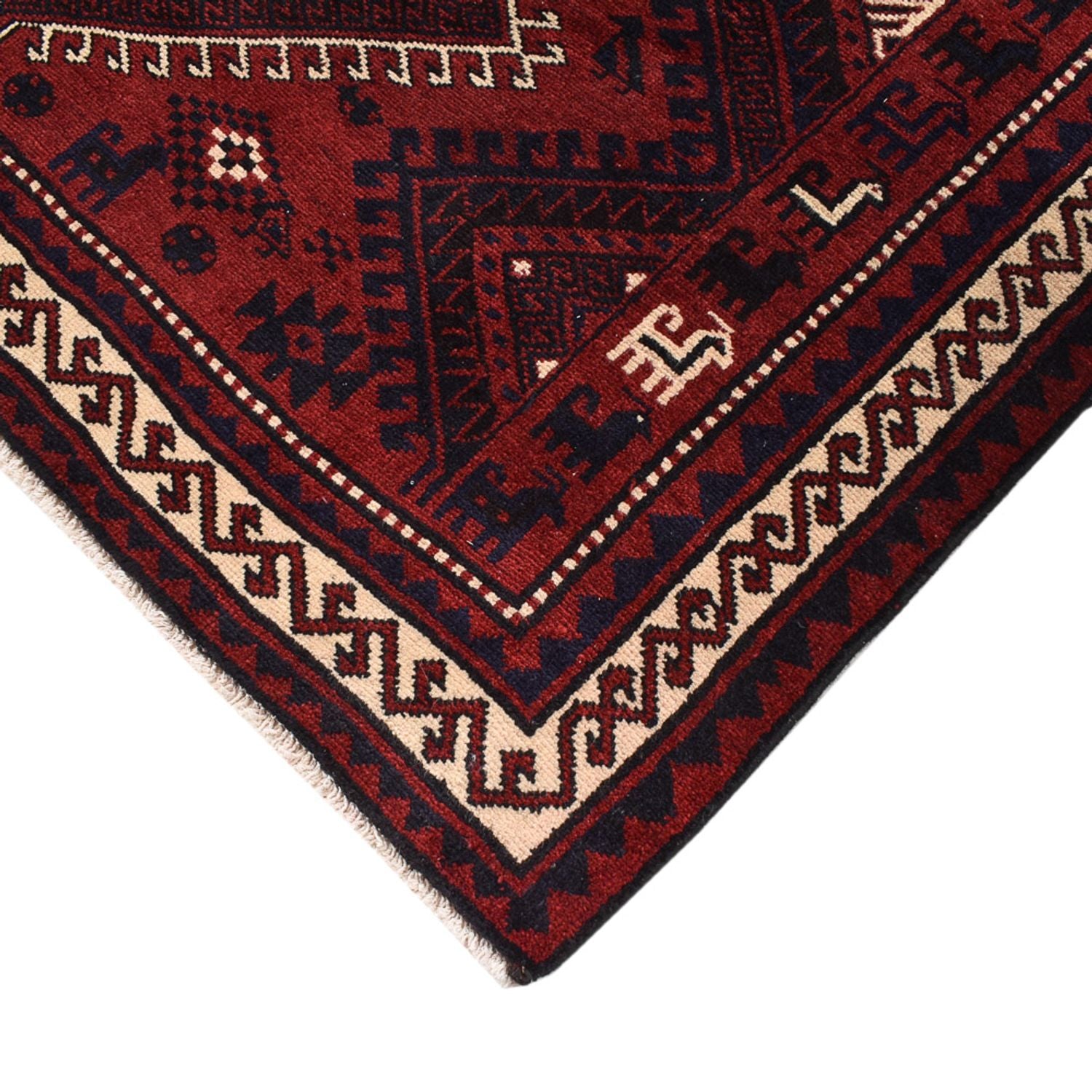 Tapis persan - Nomadic - 260 x 217 cm - rouge bordeaux