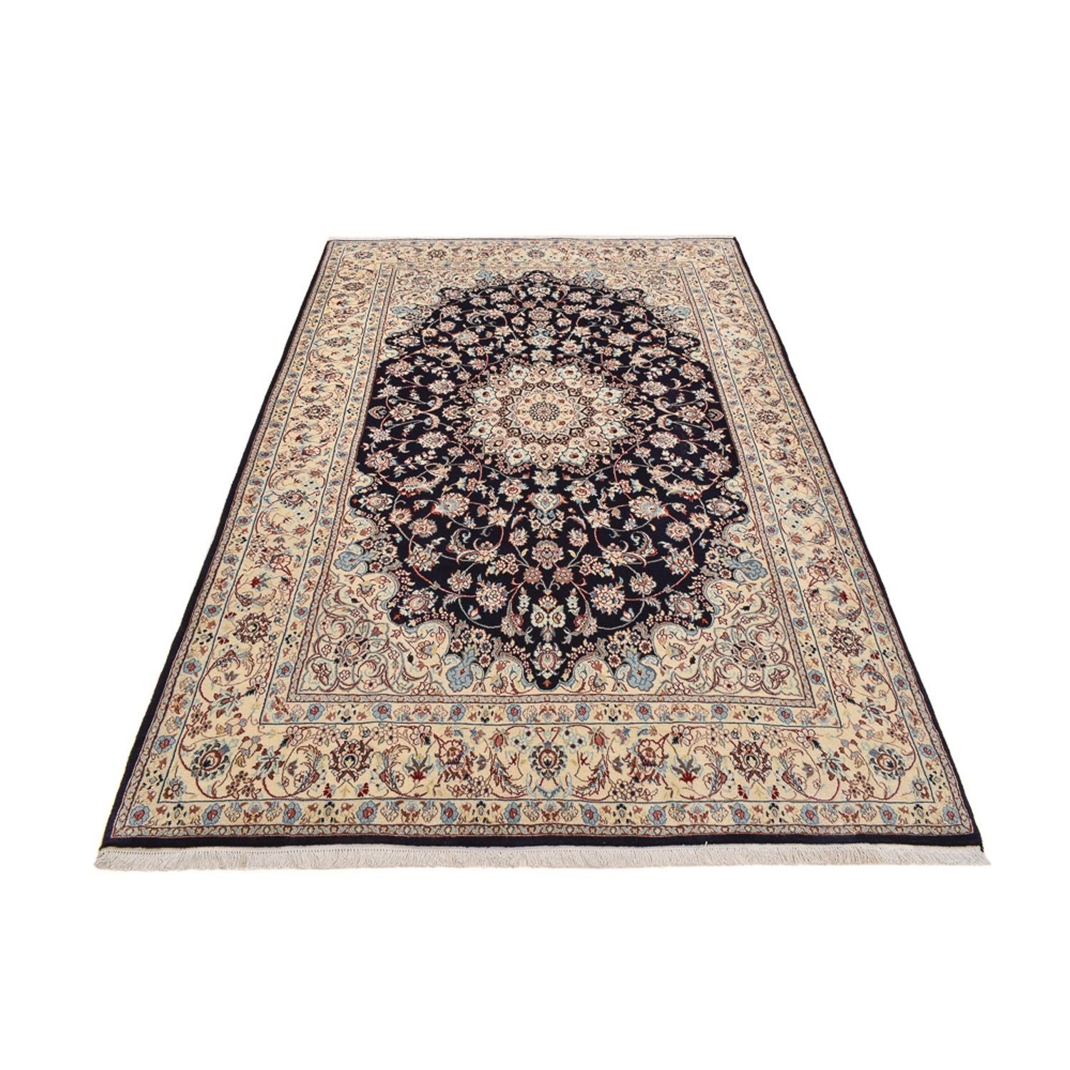 Tapis persan - Nain - Royal - 317 x 200 cm - bleu foncé