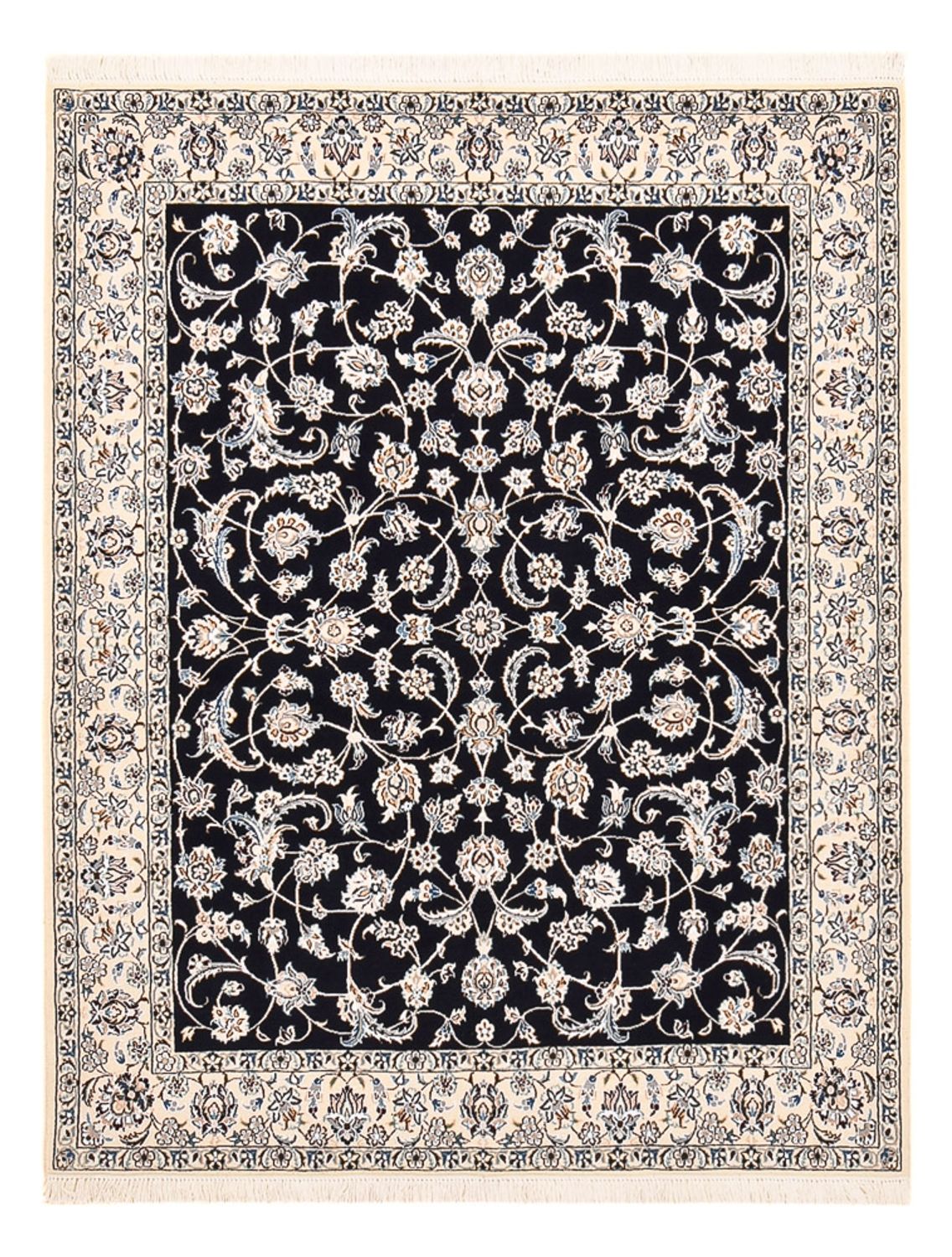 Tapis persan - Nain - Royal - 190 x 148 cm - bleu foncé