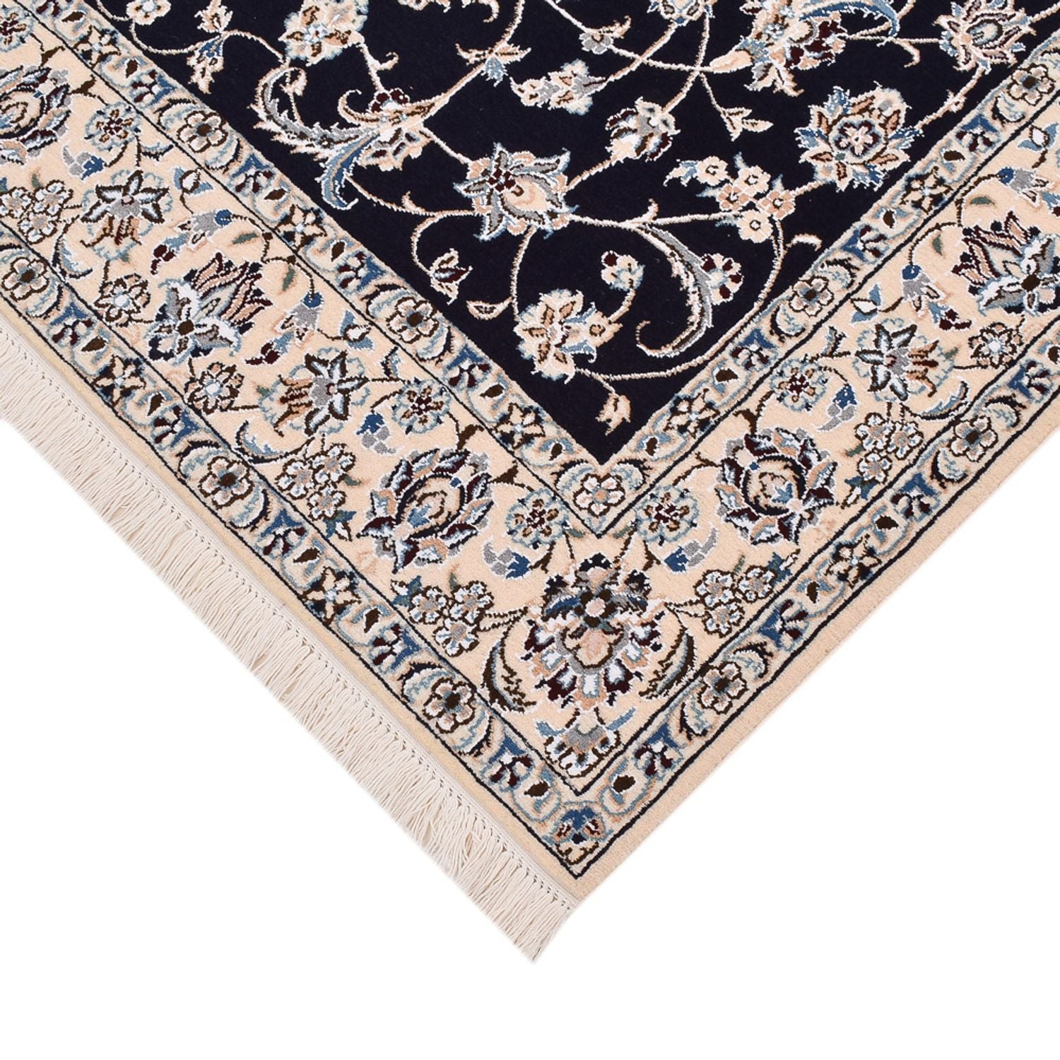 Tapis persan - Nain - Royal - 190 x 148 cm - bleu foncé