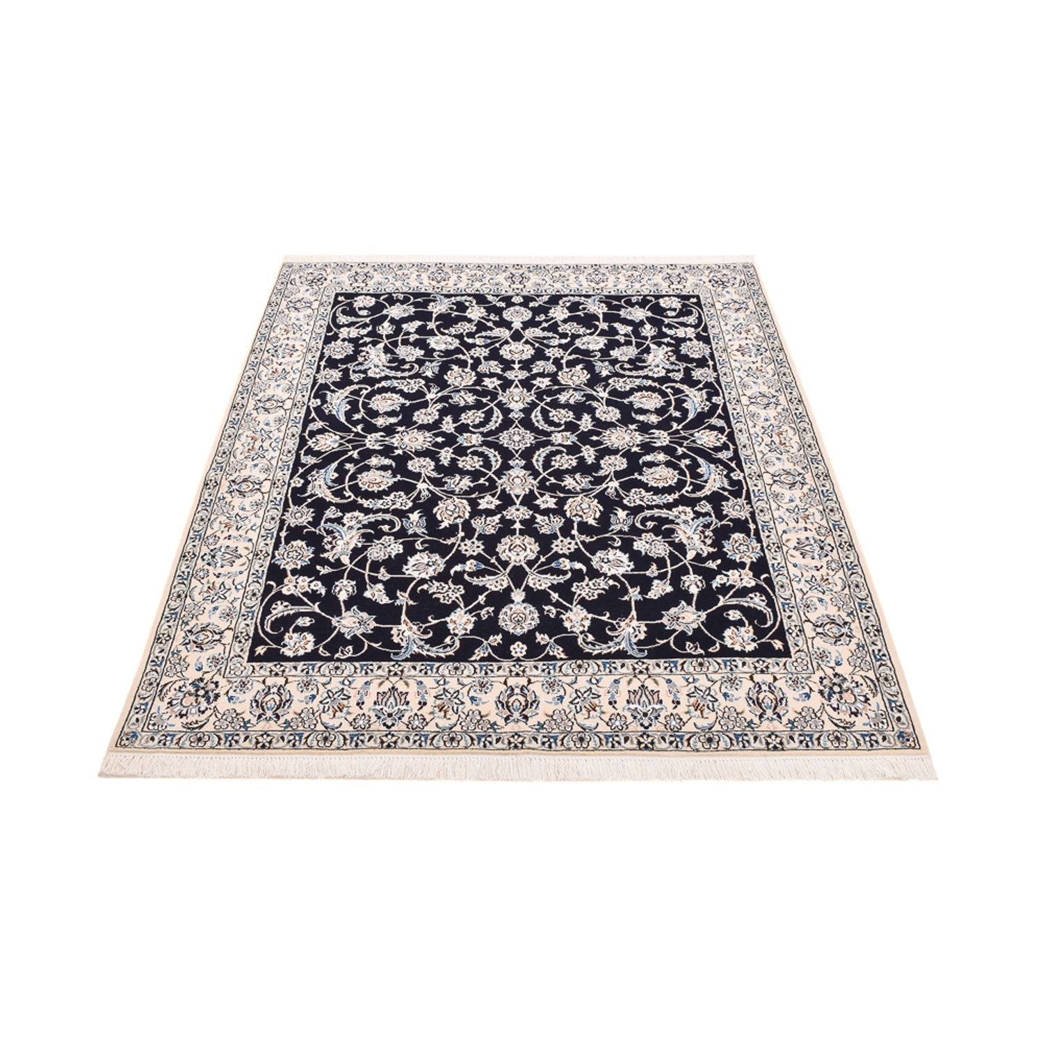 Tapis persan - Nain - Royal - 190 x 148 cm - bleu foncé