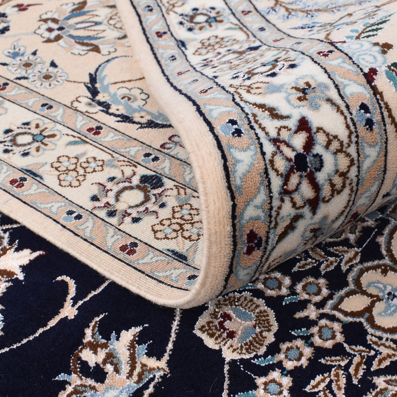 Tapis persan - Nain - Premium - 300 x 254 cm - bleu foncé