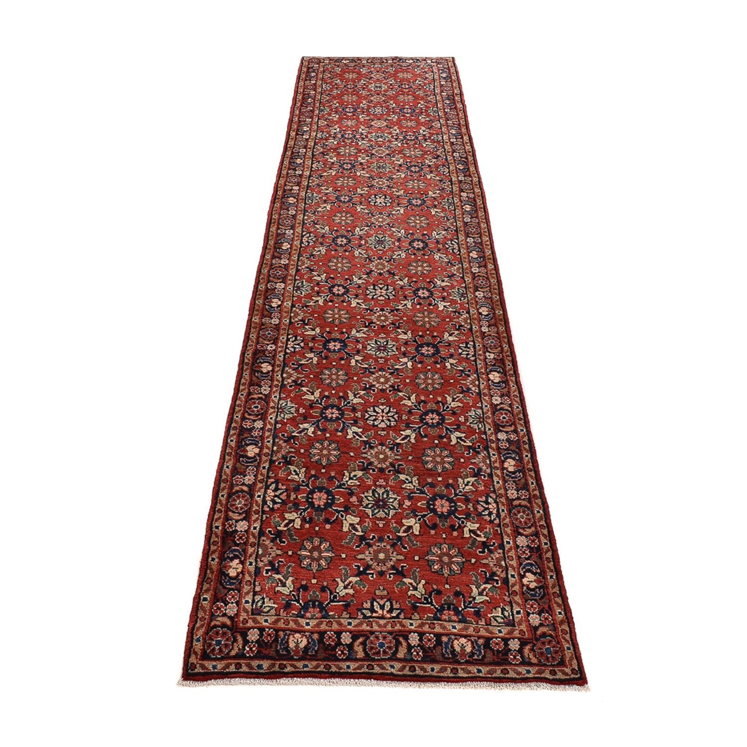 Tapis de couloir Tapis persan - Nomadic - 412 x 89 cm - rouge