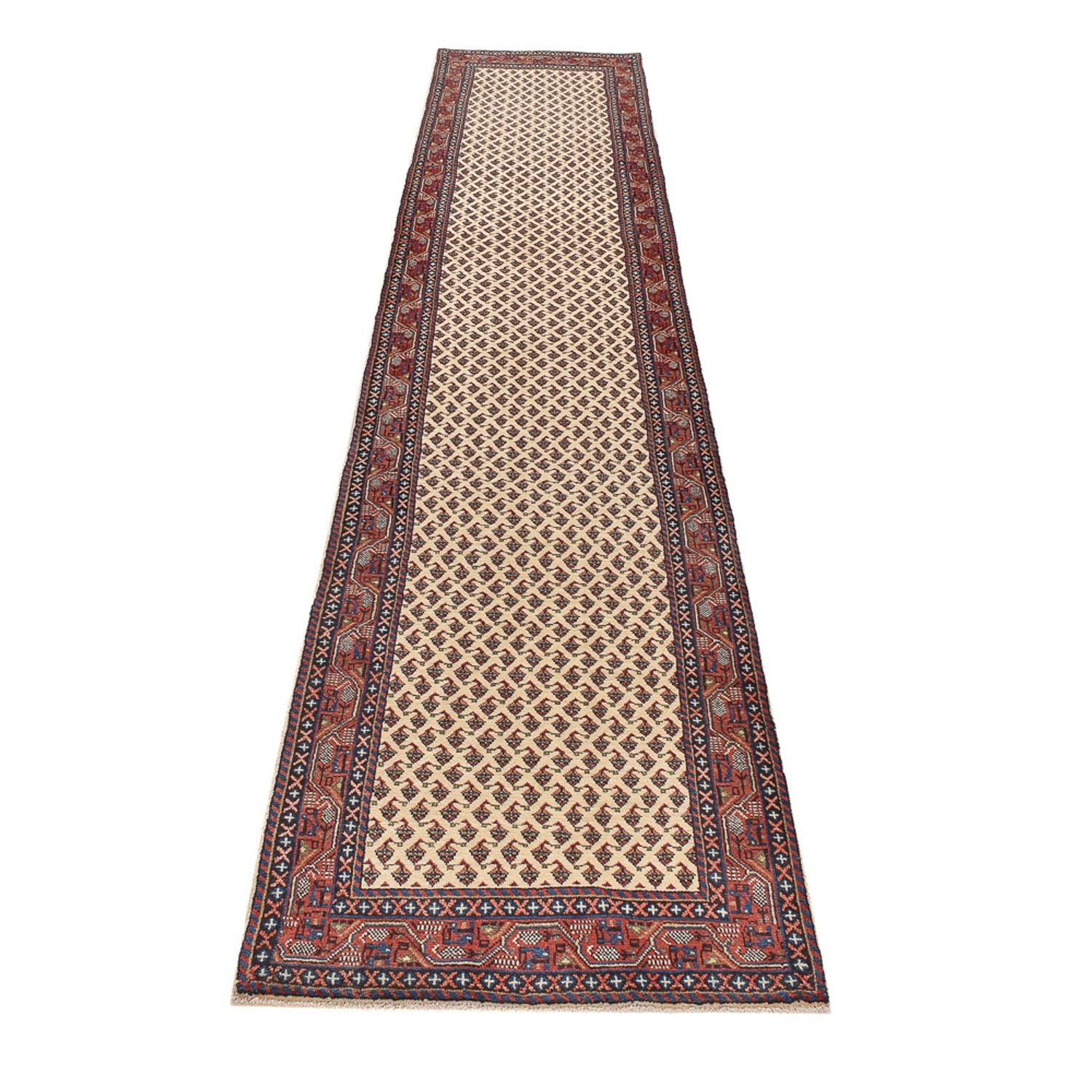 Tapis de couloir Tapis persan - Classique - 389 x 75 cm - beige clair