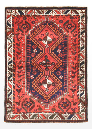 Tapis persan - Nomadic - 163 x 112 cm - rouge