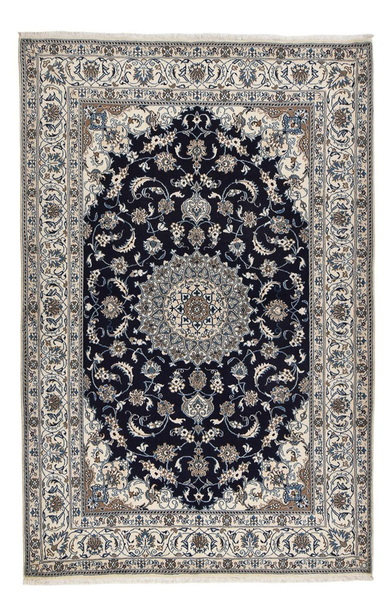 Tapis persan - Nain - 300 x 195 cm - bleu foncé
