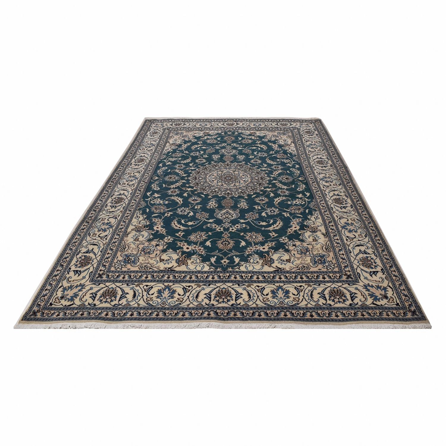 Tapis persan - Nain - 302 x 195 cm - vert