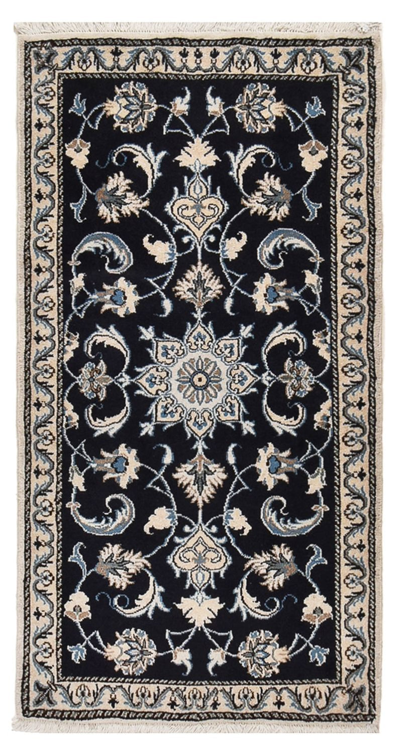 Tapis persan - Nain - 132 x 72 cm - bleu foncé