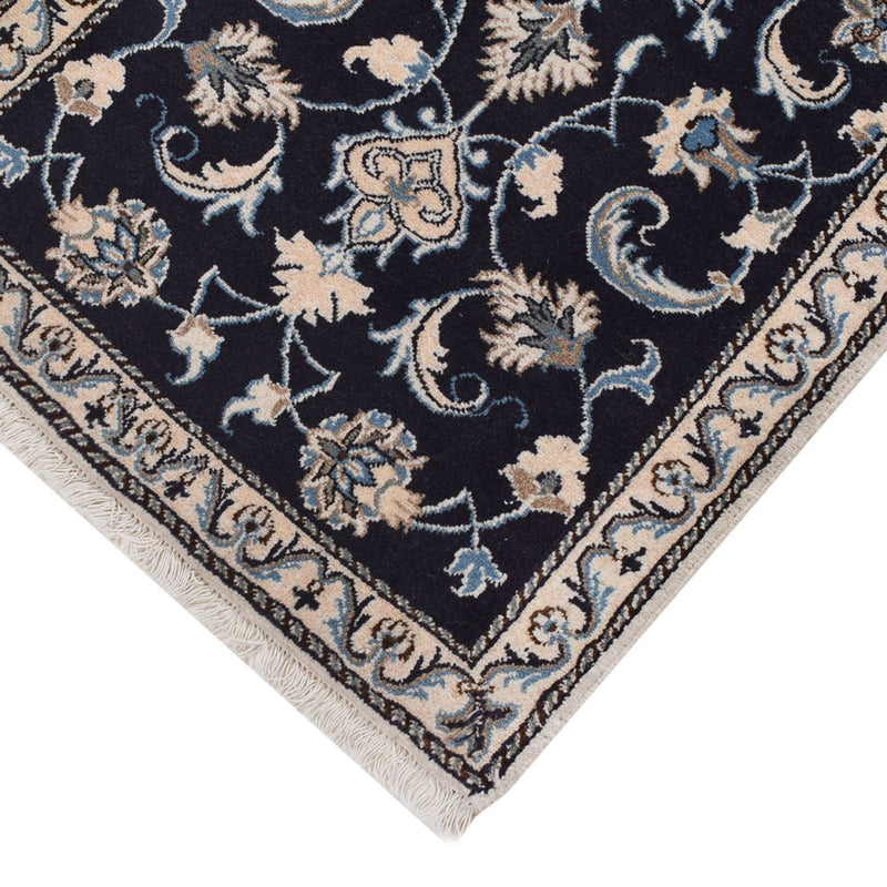 Tapis persan - Nain - 132 x 72 cm - bleu foncé