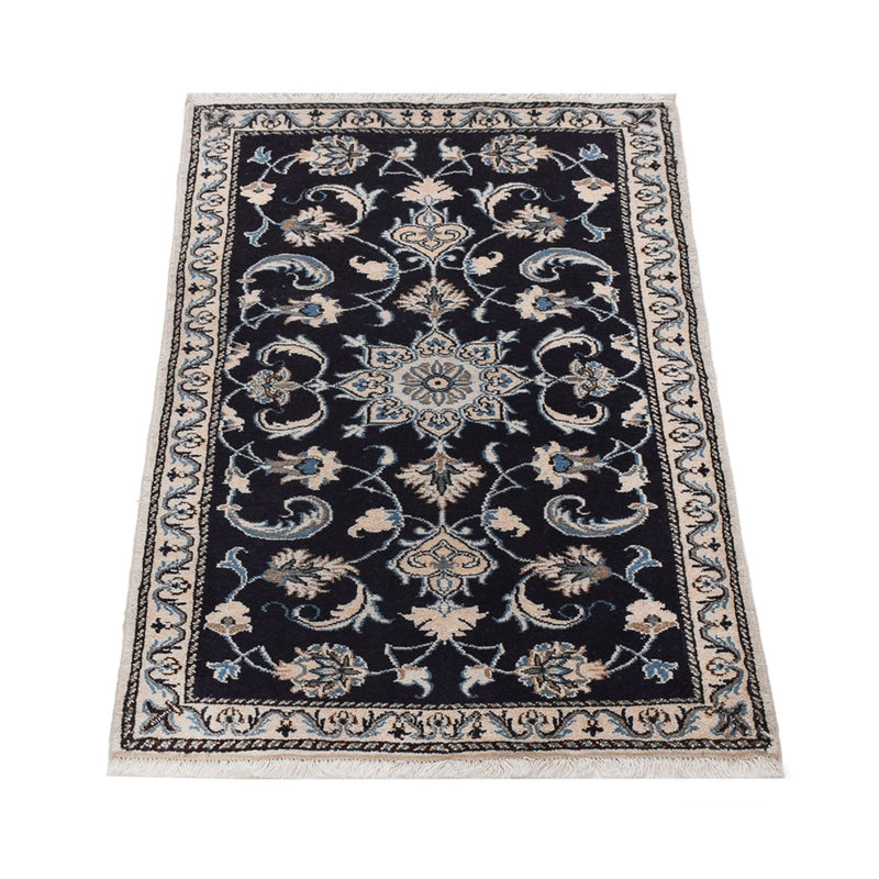 Tapis persan - Nain - 132 x 72 cm - bleu foncé