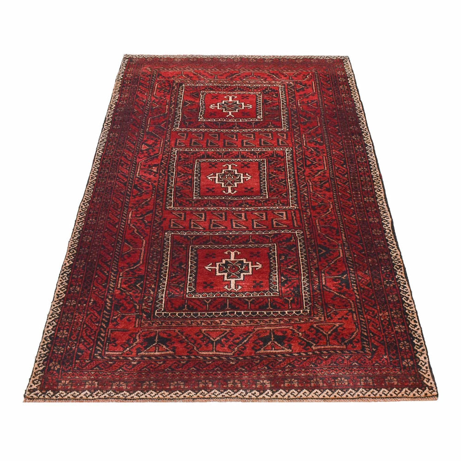 Tapis Belutsch originale  - 198 x 114 cm - rouge