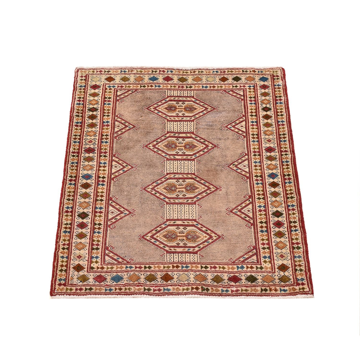 Tapis Turkaman - 78 x 64 cm - rose