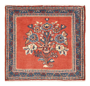 Tapis persan - Nomadic - 54 x 54 cm - rouge