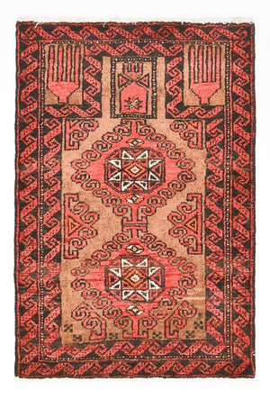 Tapis persan - Nomadic - 70 x 49 cm - rouge