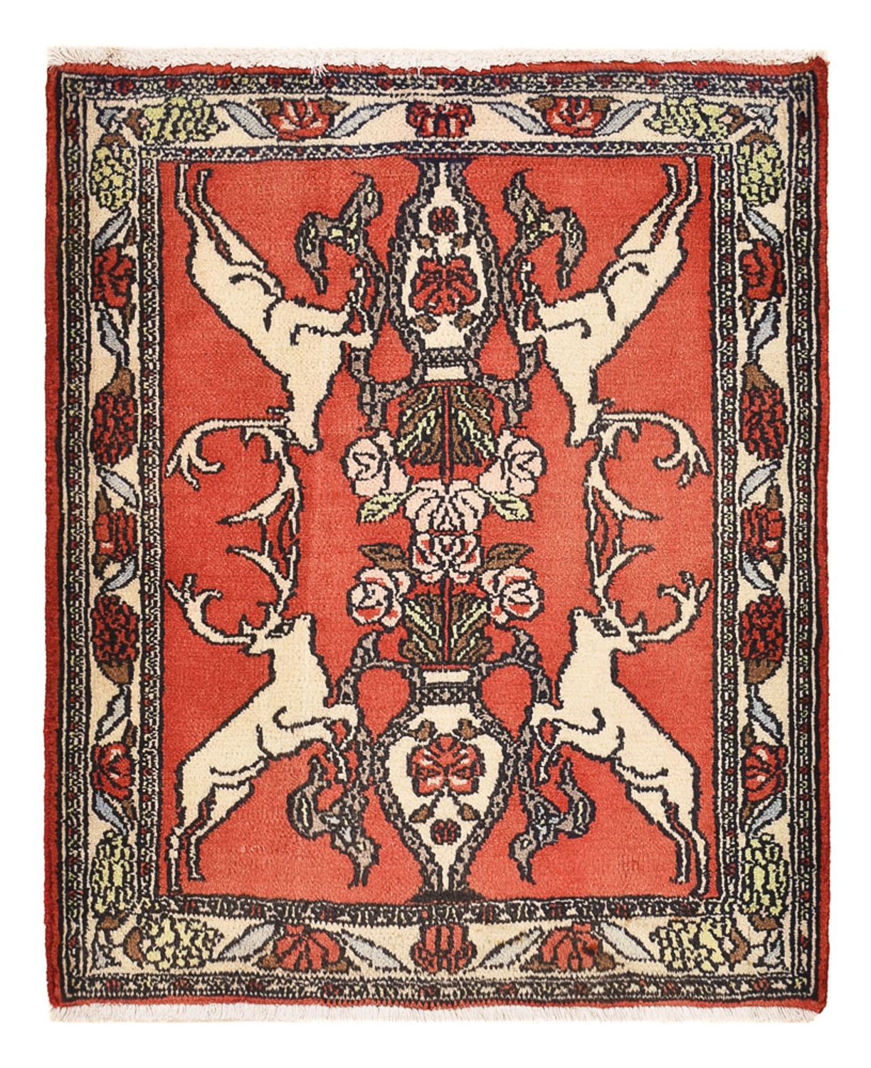 Tapis persan - Nomadic - 78 x 67 cm - rouge