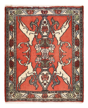 Tapis persan - Nomadic - 78 x 67 cm - rouge