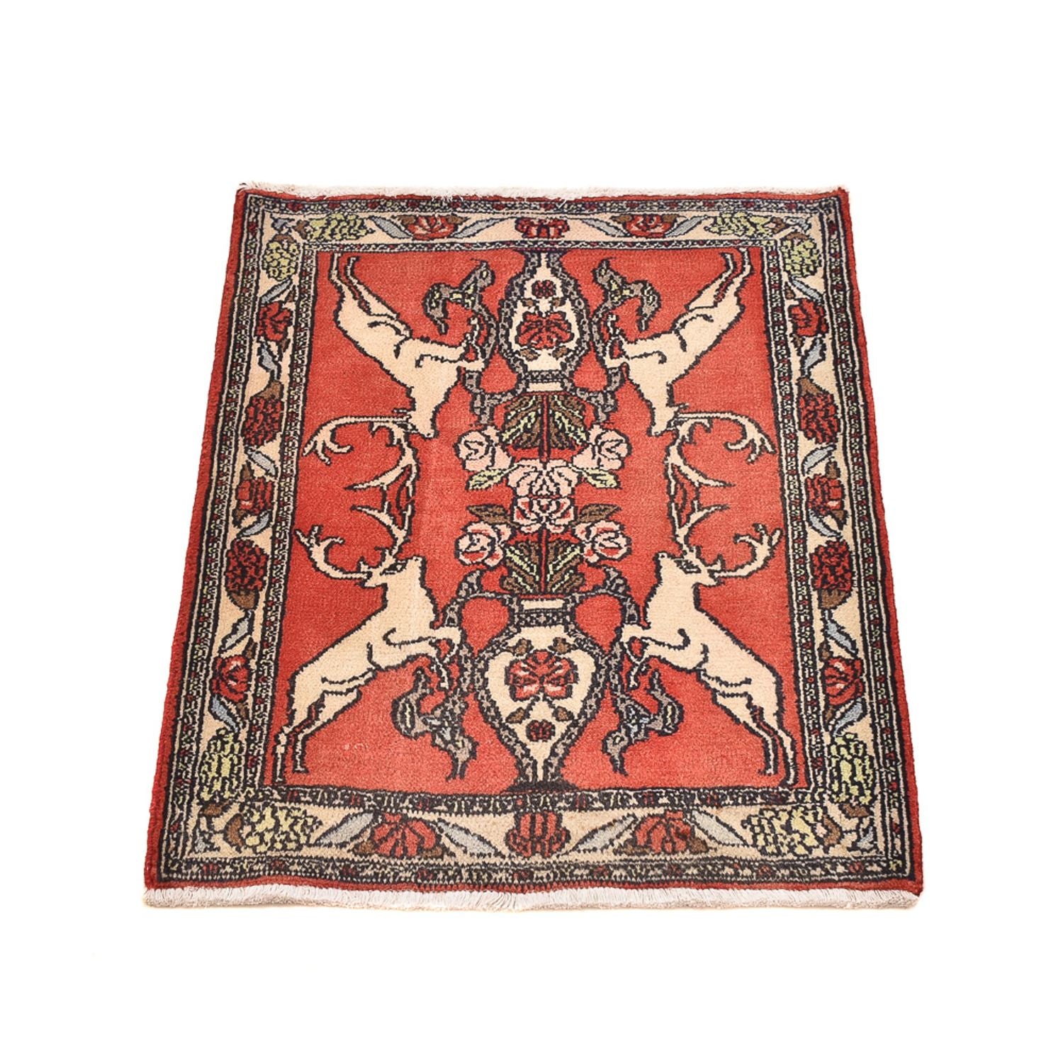 Tapis persan - Nomadic - 78 x 67 cm - rouge