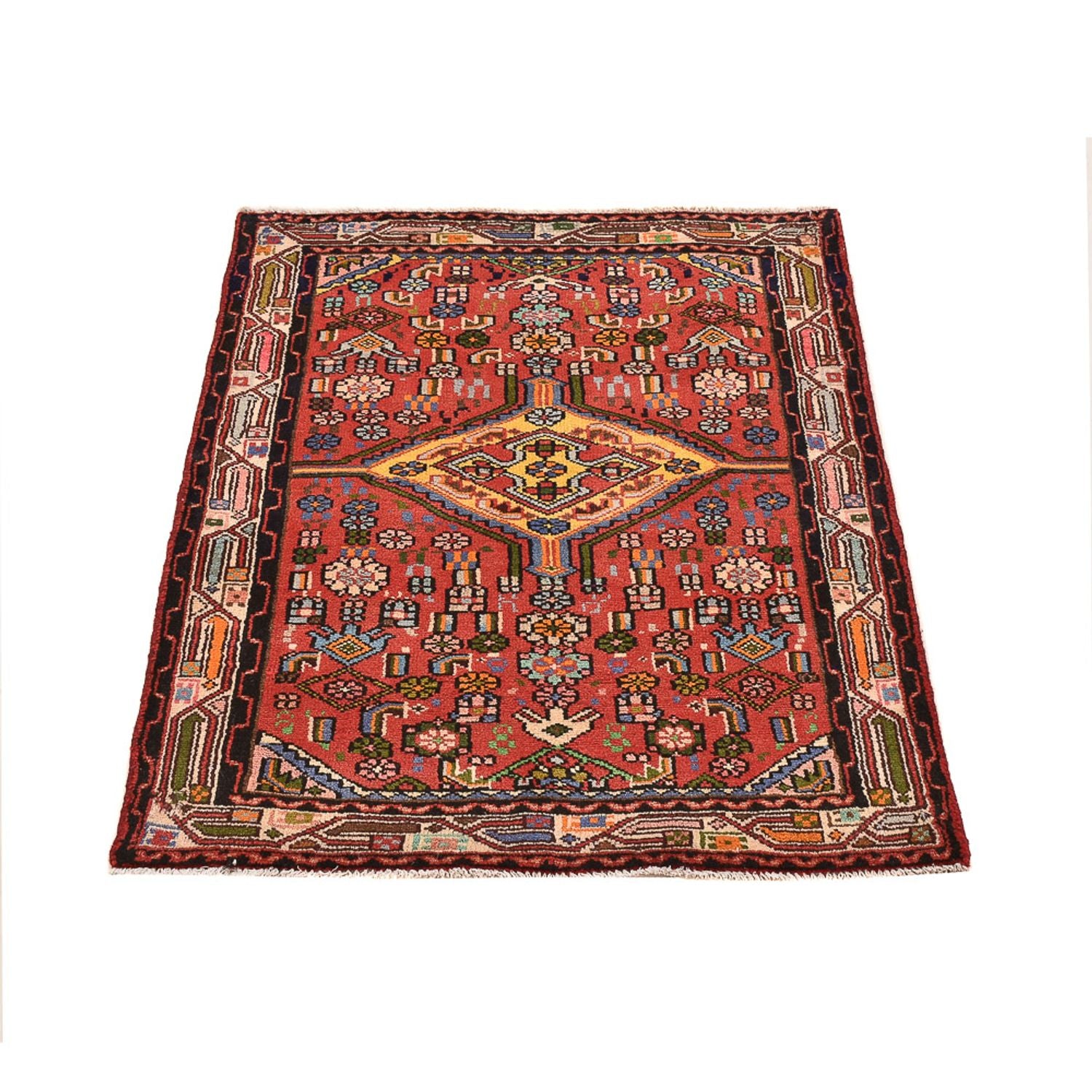 Tapis persan - Nomadic - 105 x 80 cm - rouge