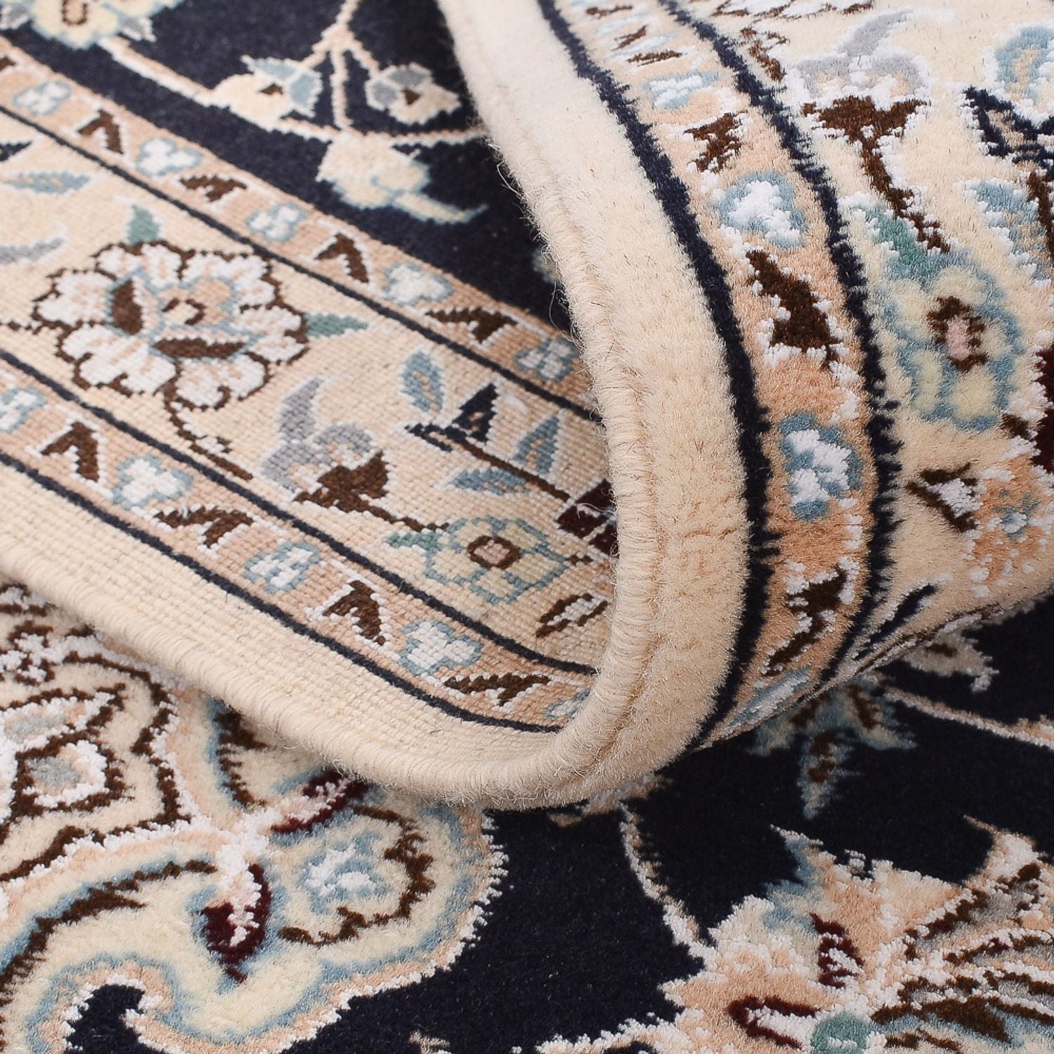 Läufer Perser - Nain - Royal - 275 x 90 cm - dunkelblau