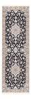 Tapis de couloir Tapis persan - Nain - Royal - 220 x 72 cm - bleu foncé