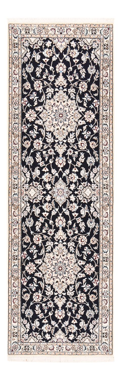 Tapis de couloir Tapis persan - Nain - Royal - 220 x 72 cm - bleu foncé