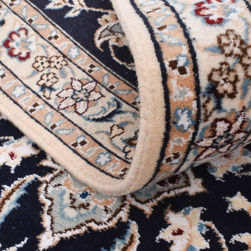 Tapis de couloir Tapis persan - Nain - Royal - 220 x 72 cm - bleu foncé