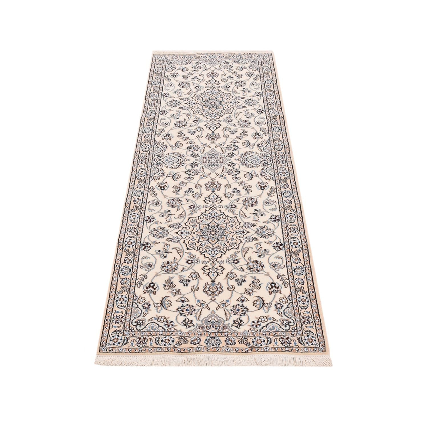 Tapis de couloir Tapis persan - Nain - Royal - 215 x 71 cm - crème