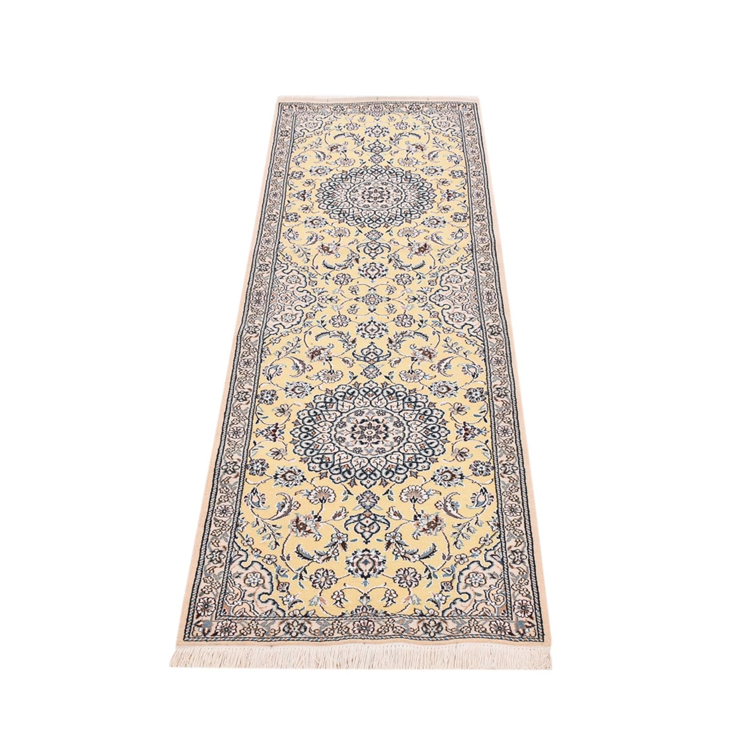 Tapis de couloir Tapis persan - Nain - Royal - 204 x 60 cm - beige