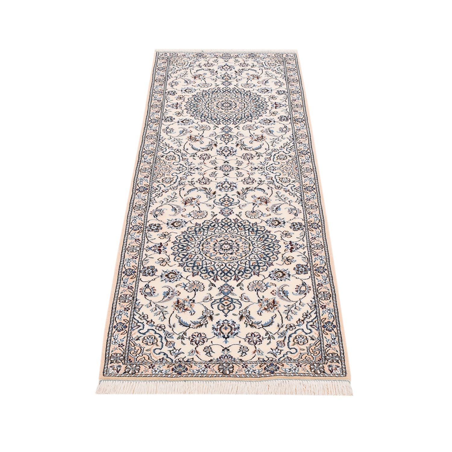 Tapis de couloir Tapis persan - Nain - Royal - 197 x 61 cm - crème