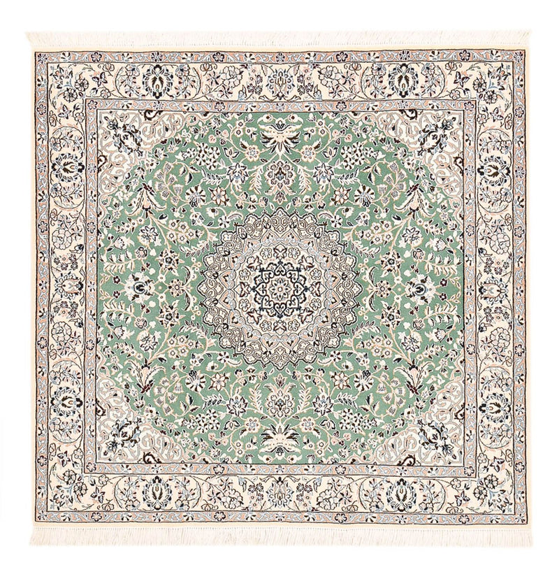 Tapis persan - Nain - Royal carré  - 152 x 149 cm - vert clair