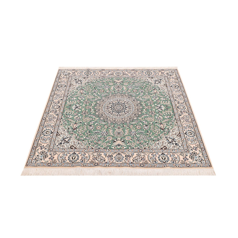 Tapis persan - Nain - Royal carré  - 152 x 149 cm - vert clair