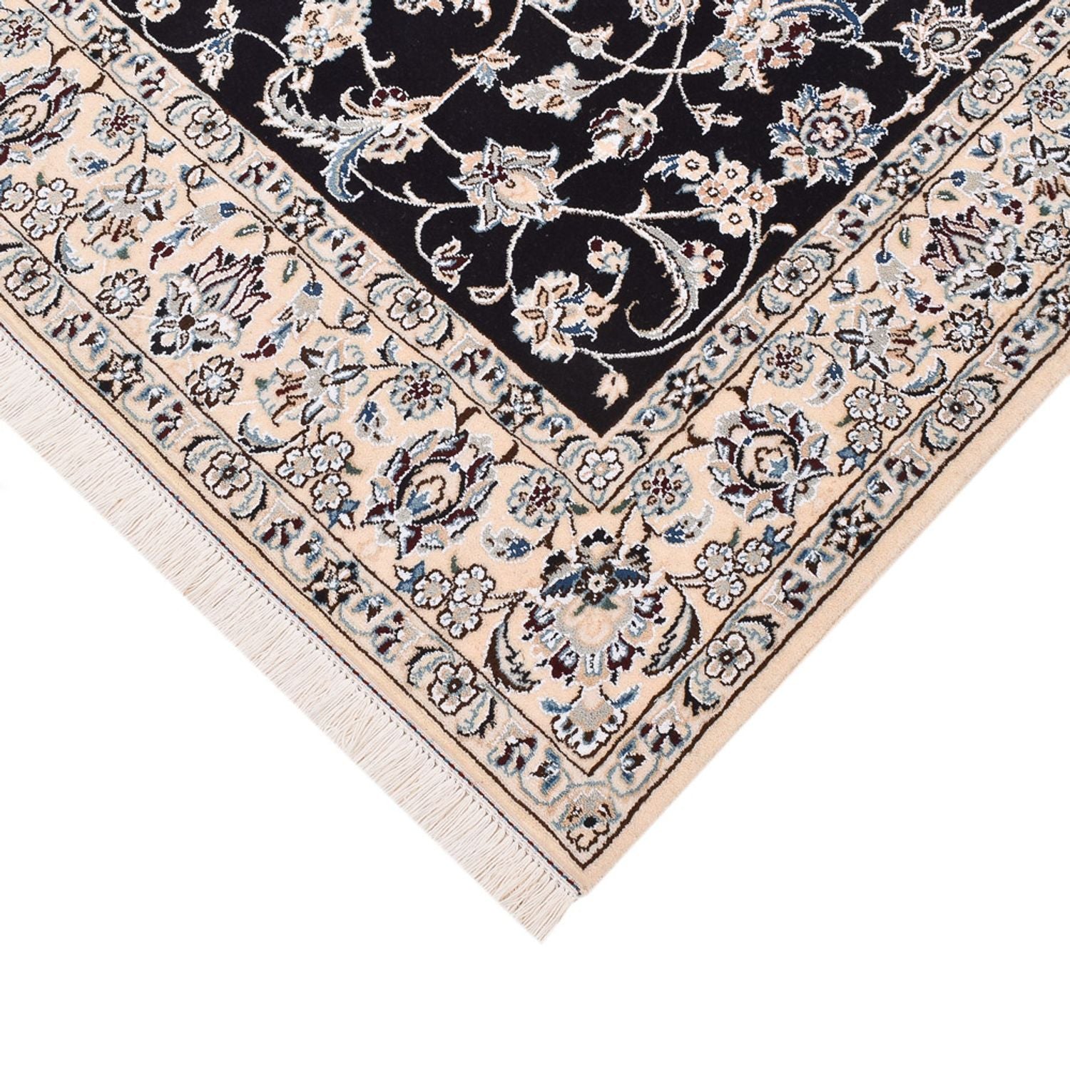 Tapis persan - Nain - Royal - 194 x 147 cm - bleu foncé
