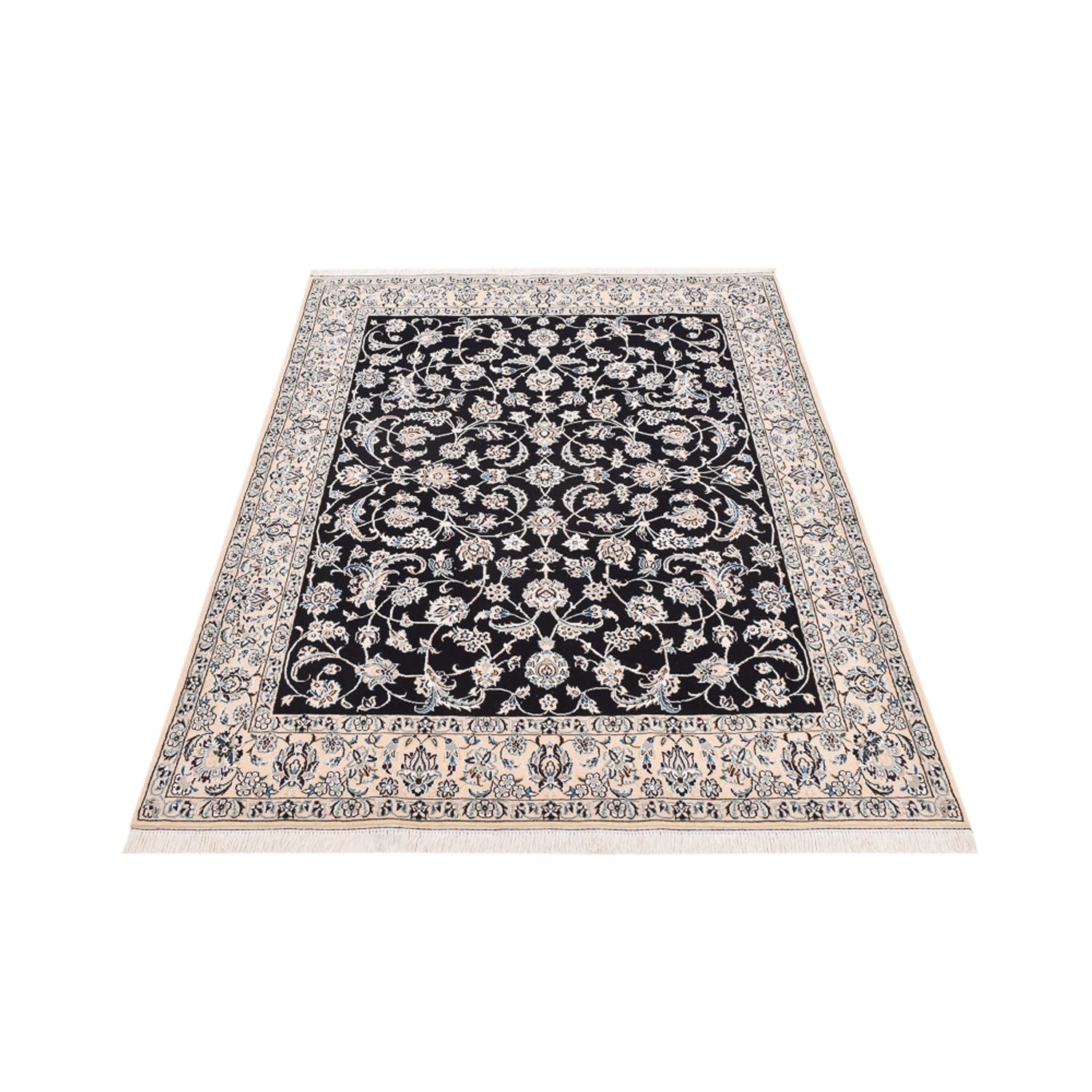 Tapis persan - Nain - Royal - 194 x 147 cm - bleu foncé