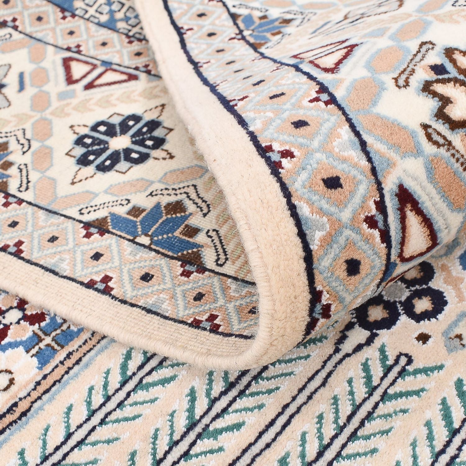 Tapis persan - Nain - Royal - 219 x 155 cm - bleu clair