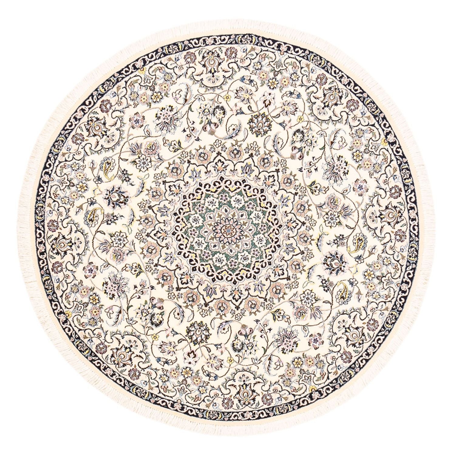 Perserteppich - Nain - Royal rund  - 152 x 152 cm - creme