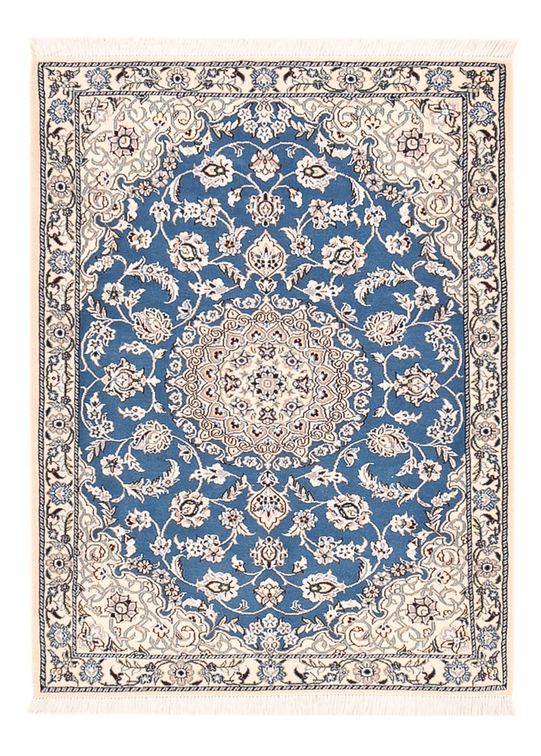 Tapis persan - Nain - Royal - 127 x 90 cm - bleu