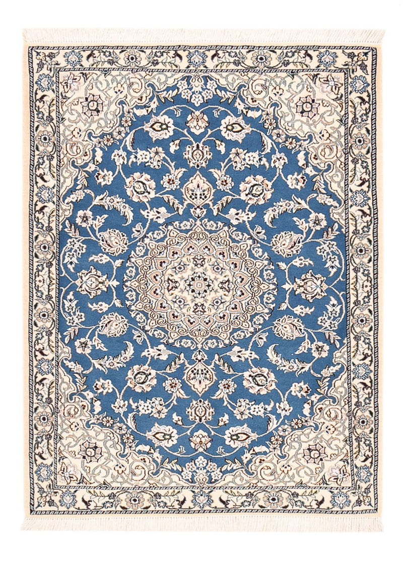 Tapis persan - Nain - Royal - 127 x 90 cm - bleu