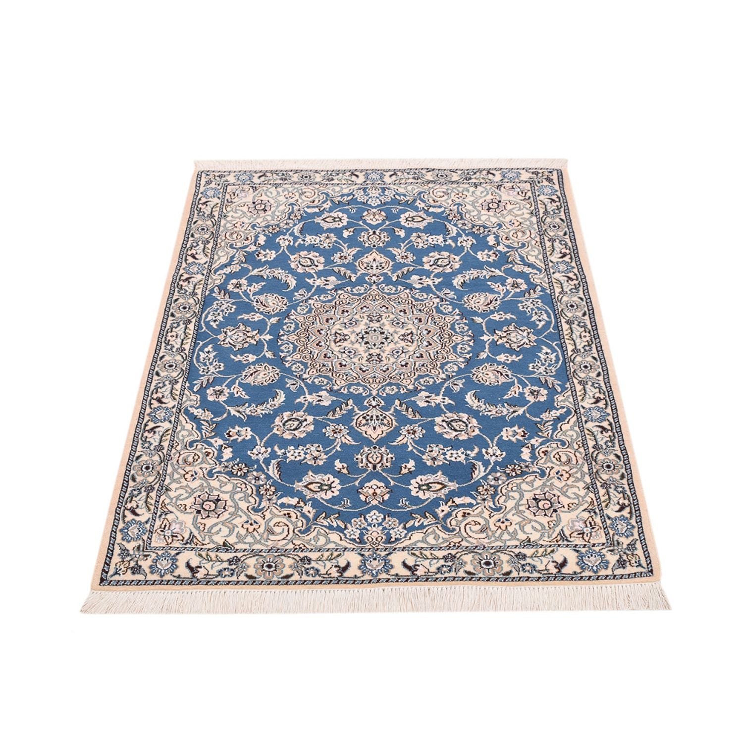 Tapis persan - Nain - Royal - 127 x 90 cm - bleu