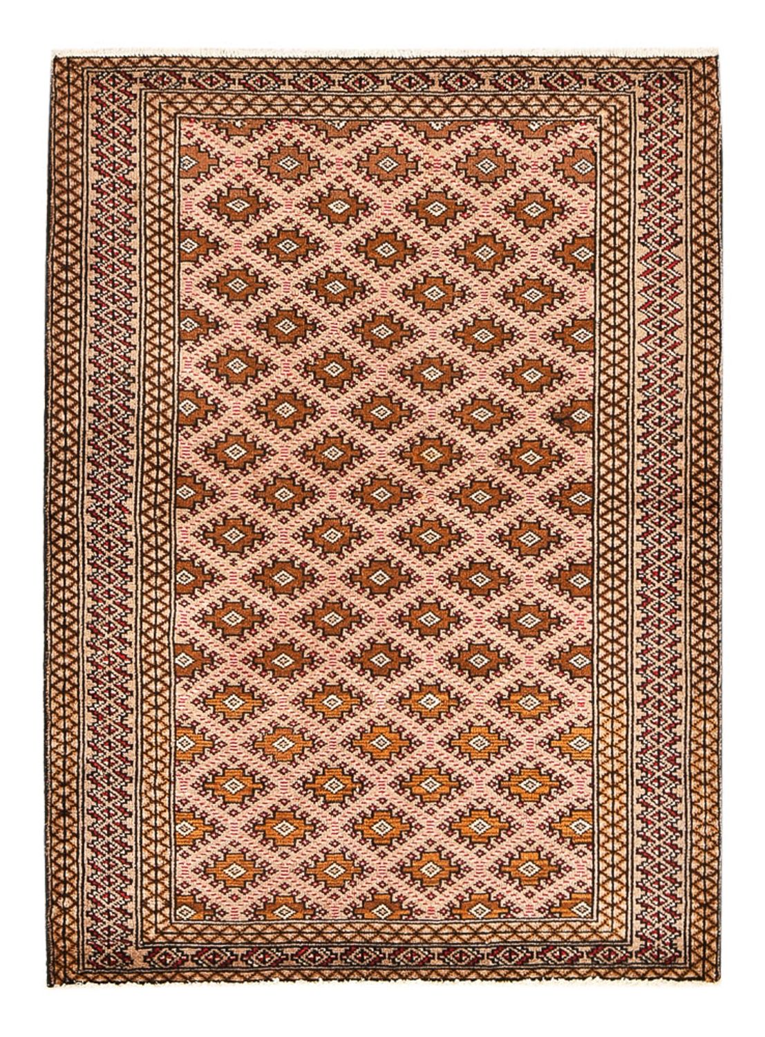 Tapis Turkaman - 132 x 97 cm - rouge clair