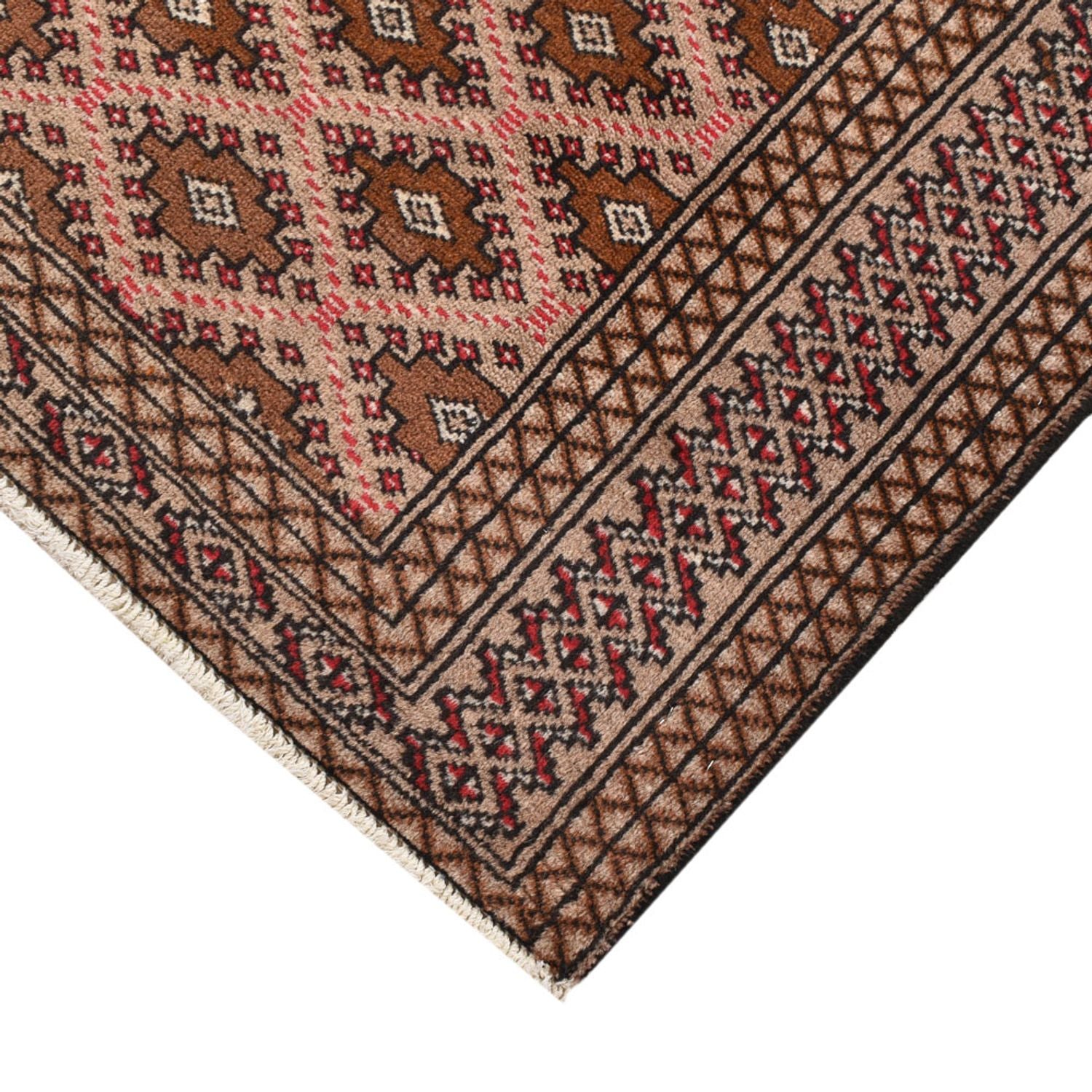 Tapis Turkaman - 132 x 97 cm - rouge clair