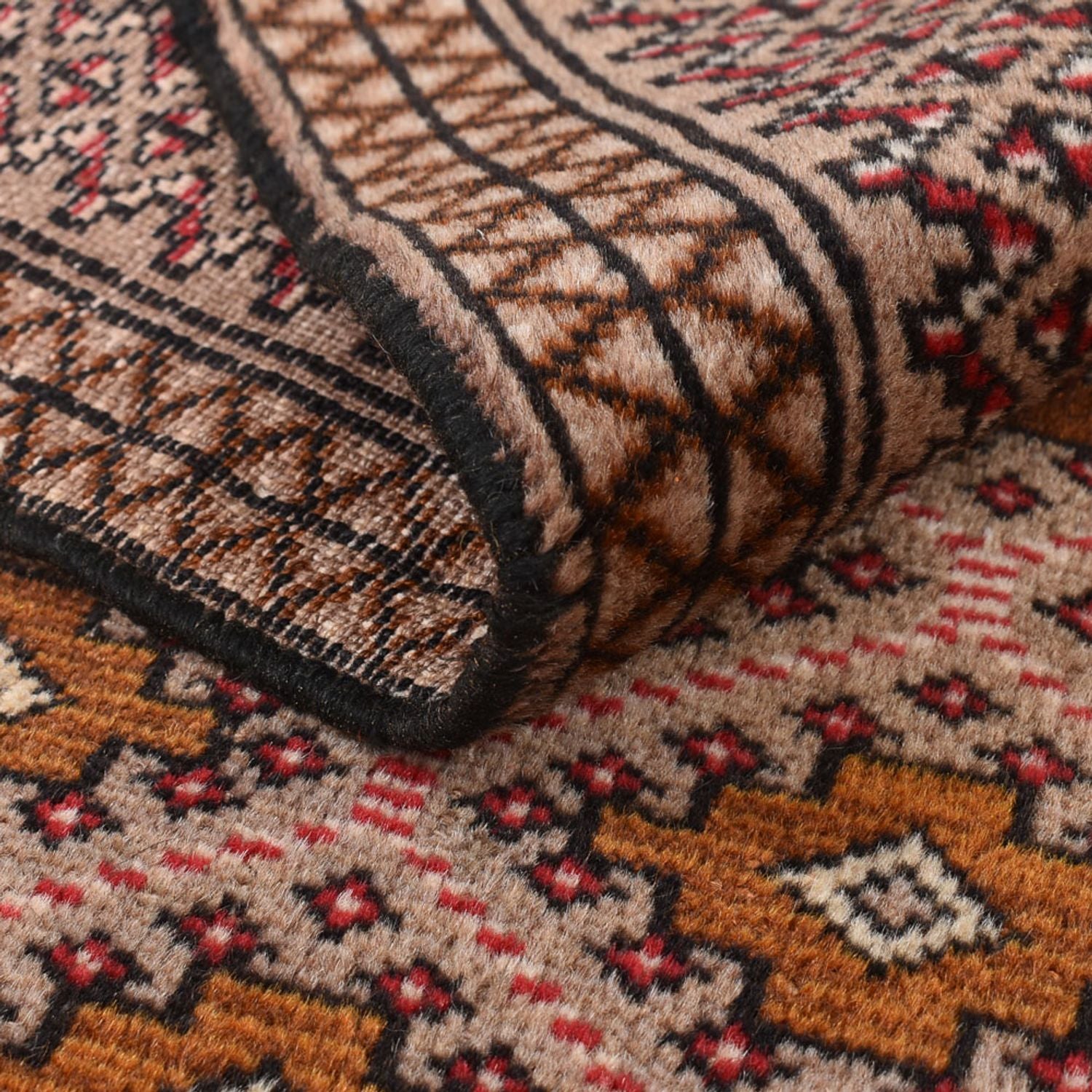 Tapis Turkaman - 132 x 97 cm - rouge clair